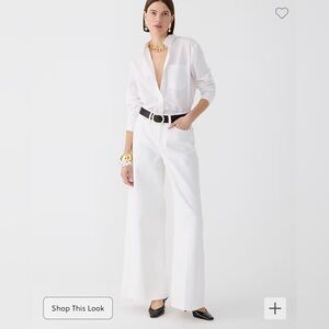 J.Crew High-rise superwide-leg jean in white